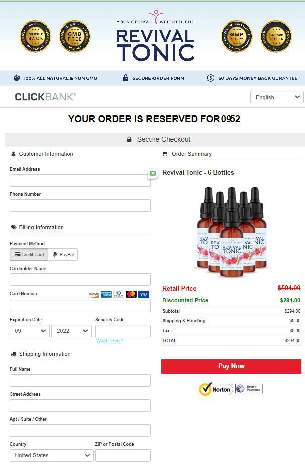 Revival Tonic - Secure page order